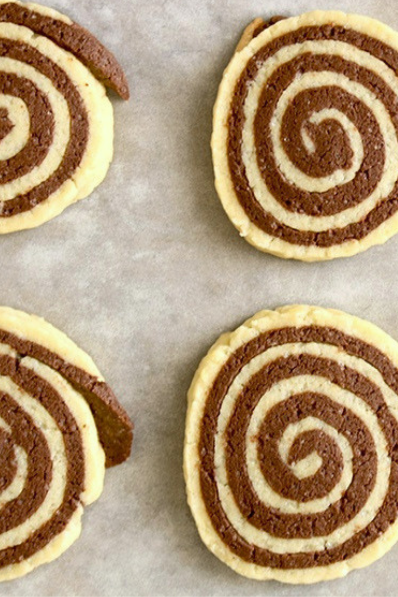 biscotti bicolori chiocciola