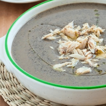 minestra ceci neri sgombro