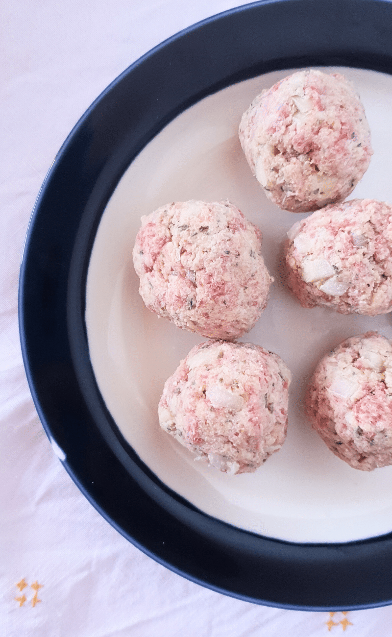 preparazione polpette manzo e ricotta ottolenghi